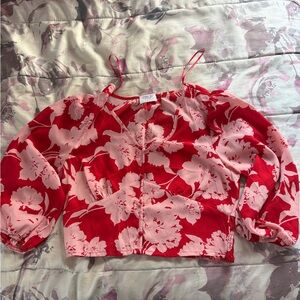 Sienna Sky Red and Pink Floral Top
